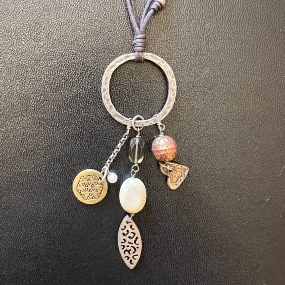 Silpada Sterling Silver Circle Pendant Necklace with Charms